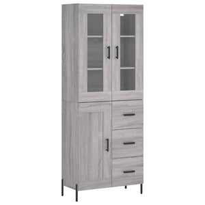 Credenza Grigio Sonoma 69,5x34x180 cm in Legno Multistrato 3198671
