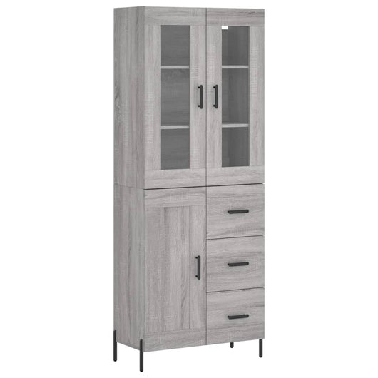 Credenza Grigio Sonoma 69,5x34x180 cm in Legno Multistrato 3198671