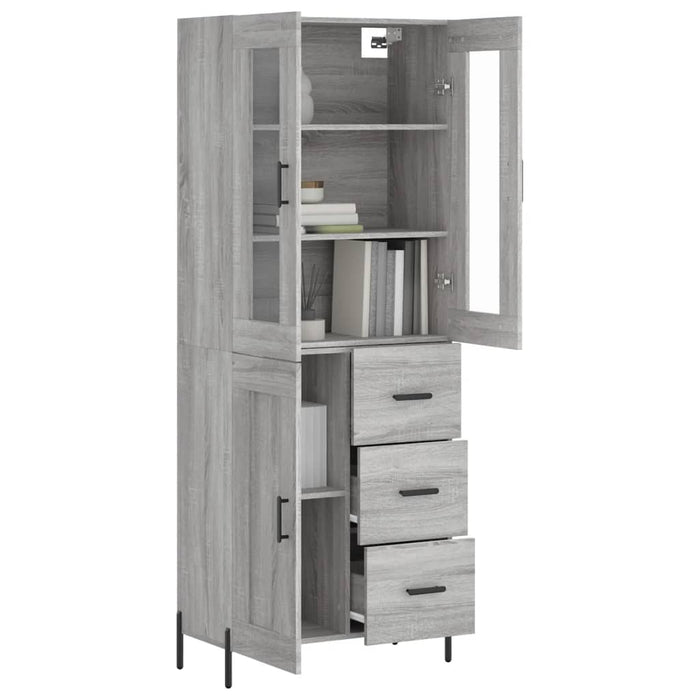 Credenza Grigio Sonoma 69,5x34x180 cm in Legno Multistrato 3198671