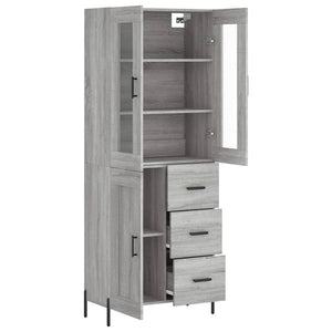 Credenza Grigio Sonoma 69,5x34x180 cm in Legno Multistrato 3198671