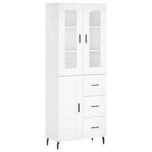 Credenza cassettiera mobile contenitore organizer cucina soggiorno salotto alto 695 x 34 x 180 cm legno ingegnerizzato bianco 02_0032698