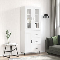 Credenza Bianco Lucido 69,5x34x180 cm in Legno Multistratocod mxl 125743
