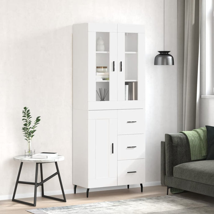 Credenza Bianco Lucido 69,5x34x180 cm in Legno Multistratocod mxl 125743