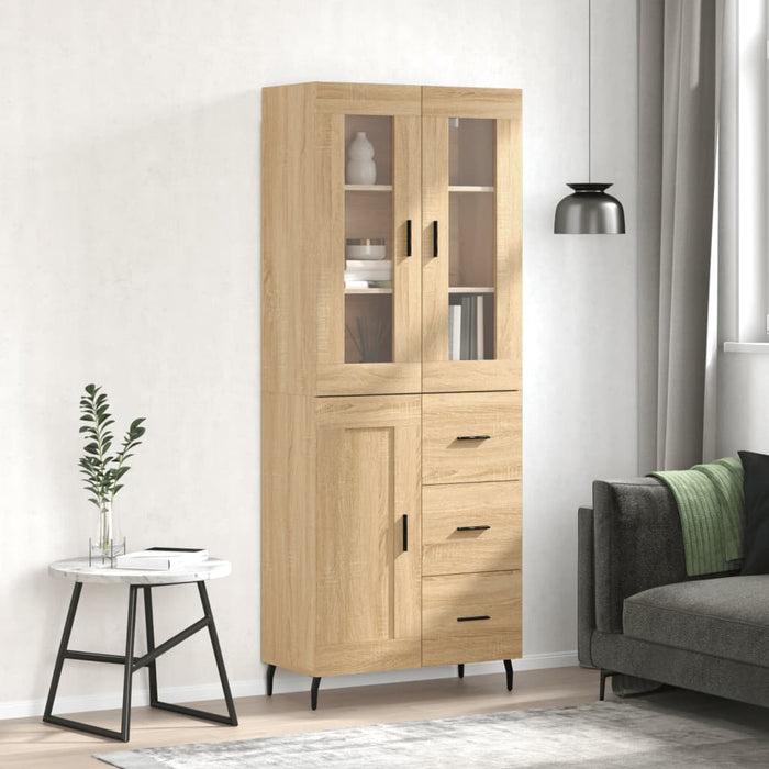 vidaXL Credenza Rovere Sonoma 69,5x34x180 cm in Legno Multistrato