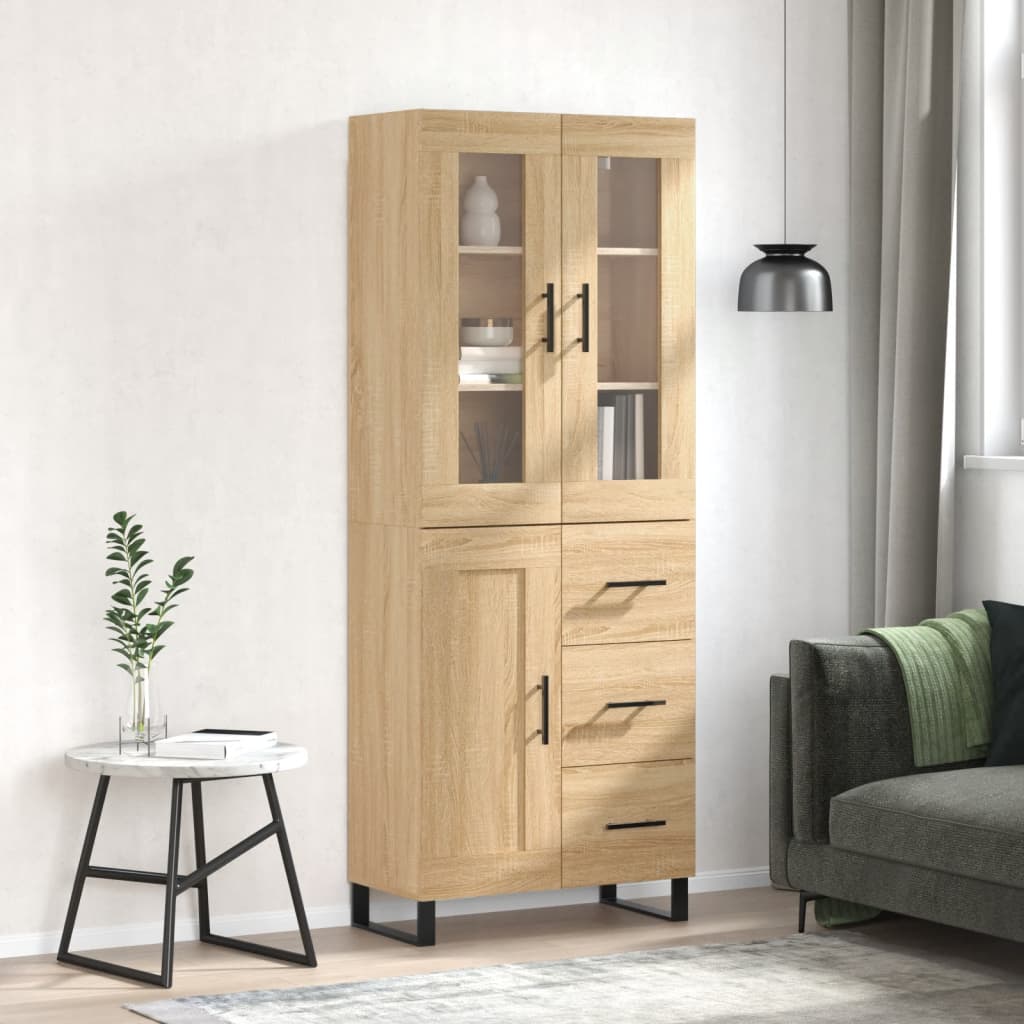 Credenza Rovere Sonoma 69,5x34x180 cm in Legno Multistrato 3198684