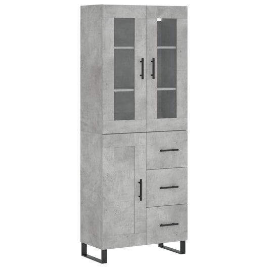 Credenza cassettiera mobile contenitore organizer cucina soggiorno salotto alto 695 x 34 x 180 cm legno ingegnerizzato grigio 02_0034688