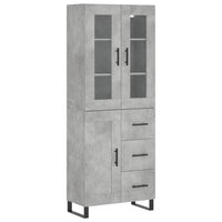 Credenza Grigio Cemento 69,5x34x180 cm in Legno Multistrato 3198685