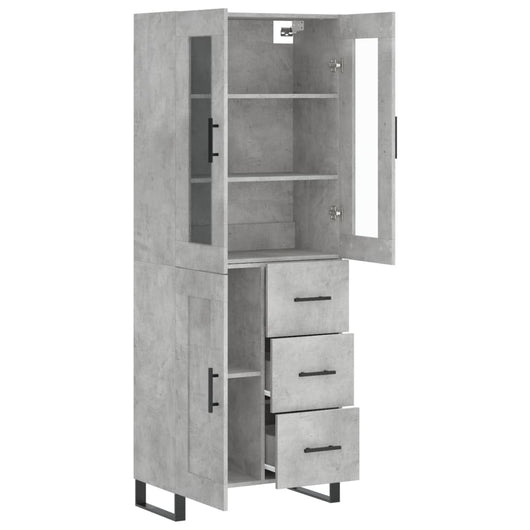 Credenza cassettiera mobile contenitore organizer cucina soggiorno salotto alto 695 x 34 x 180 cm legno ingegnerizzato grigio 02_0034688