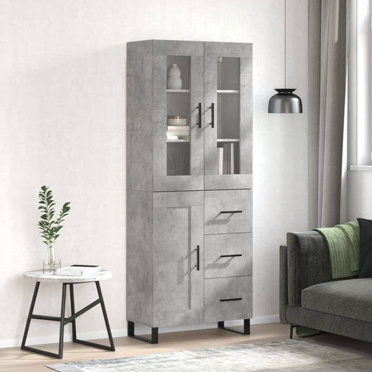 Credenza Grigio Cemento 69,5x34x180 cm in Legno Multistratocod mxl 104239