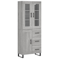 vidaXL Credenza Grigio Sonoma 69,5x34x180 cm in Legno Multistrato