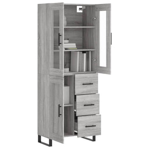 vidaXL Credenza Grigio Sonoma 69,5x34x180 cm in Legno Multistrato