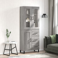 vidaXL Credenza Grigio Sonoma 69,5x34x180 cm in Legno Multistrato