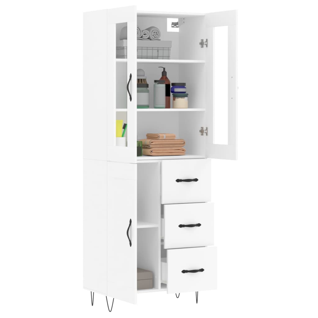 Credenza Bianca 69,5x34x180 cm in Legno Multistrato 3198689