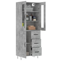Credenza Grigio Cemento 69,5x34x180 cm in Legno Multistrato 3198693