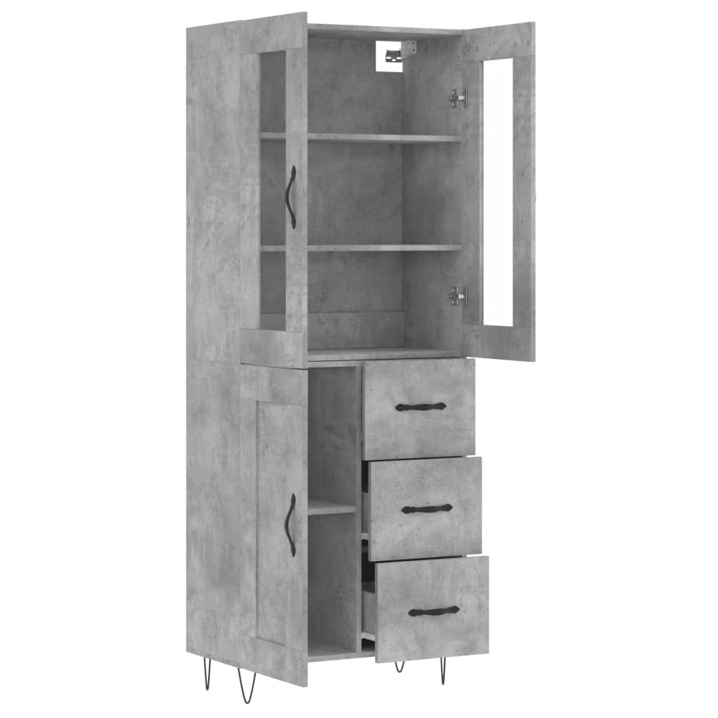 Credenza Grigio Cemento 69,5x34x180 cm in Legno Multistrato 3198693