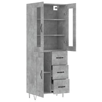 Credenza Grigio Cemento 69,5x34x180 cm in Legno Multistrato 3198693