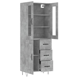 Credenza Grigio Cemento 69,5x34x180 cm in Legno Multistrato 3198693