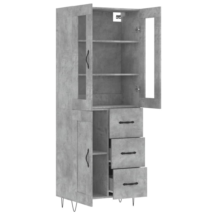 Credenza Grigio Cemento 69,5x34x180 cm in Legno Multistrato 3198693