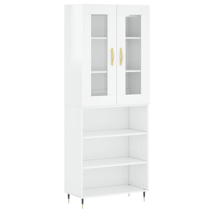 Credenza Bianco Lucido 69,5x34x180 cm in Legno Multistrato 3198707
