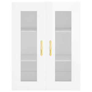 Credenza Bianco Lucido 69,5x34x180 cm in Legno Multistrato 3198707