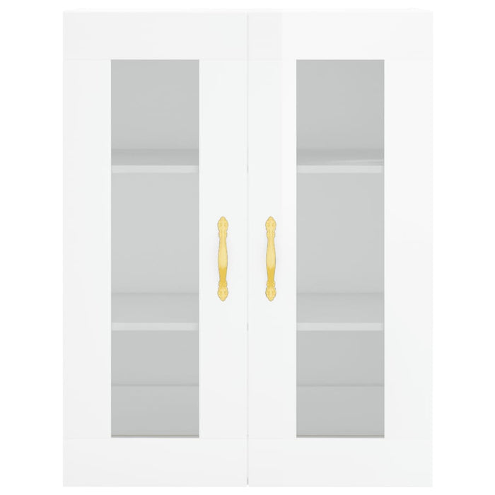 Credenza Bianco Lucido 69,5x34x180 cm in Legno Multistrato 3198707