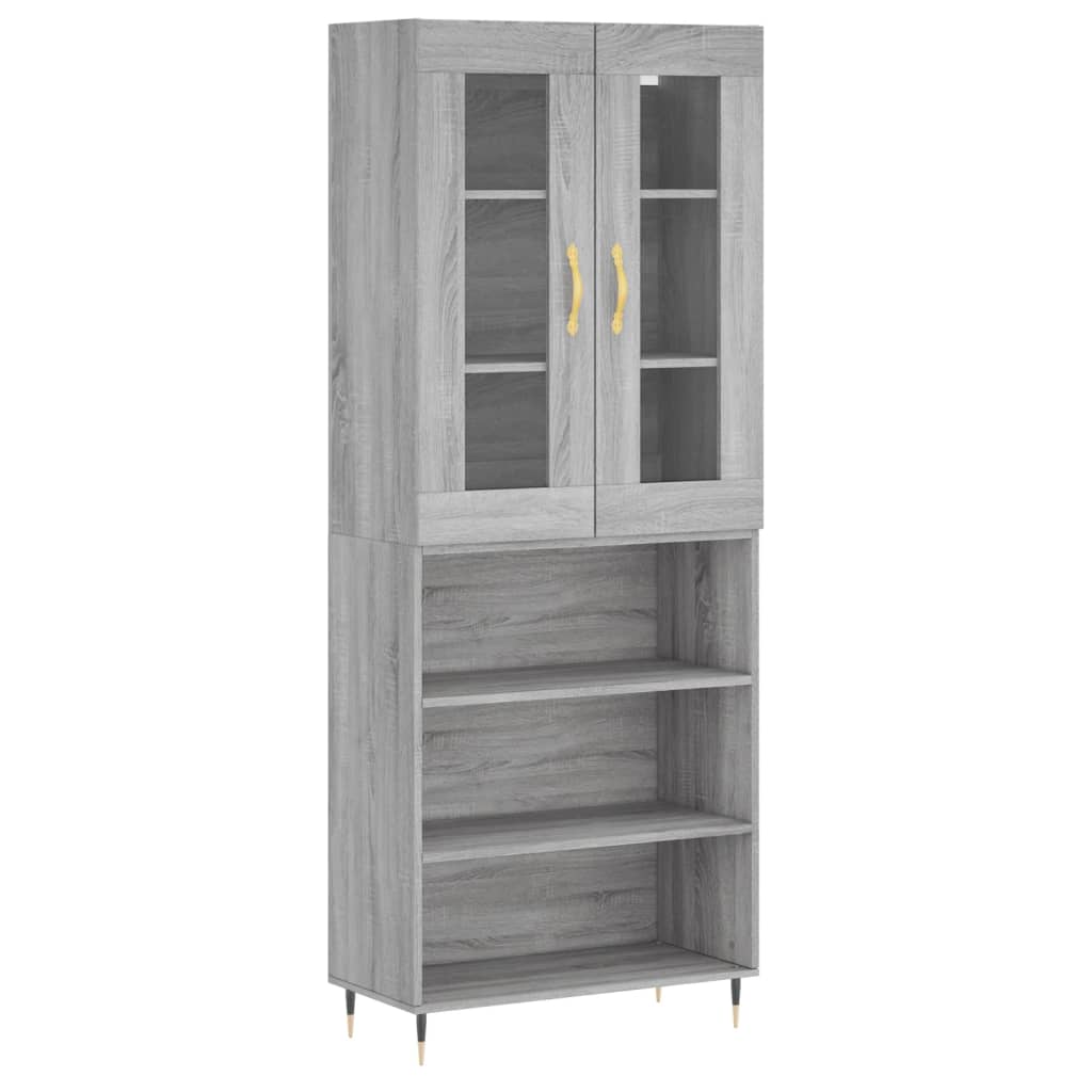 Credenza Grigio Sonoma 69,5x34x180 cm in Legno Multistrato 3198711