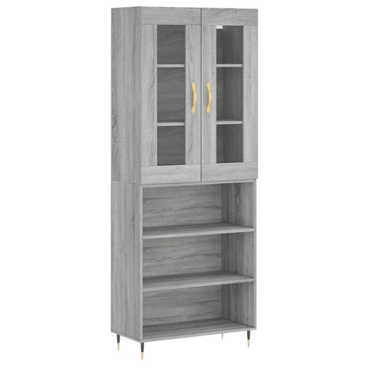 Credenza Grigio Sonoma 69,5x34x180 cm in Legno Multistrato 3198711