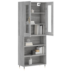 Credenza Grigio Sonoma 69,5x34x180 cm in Legno Multistrato 3198711