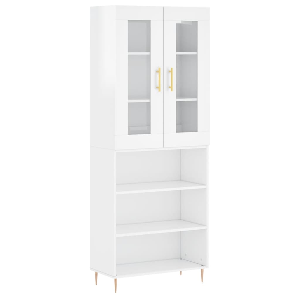 Credenza Bianco Lucido 69,5x34x180 cm in Legno Multistrato 3198715