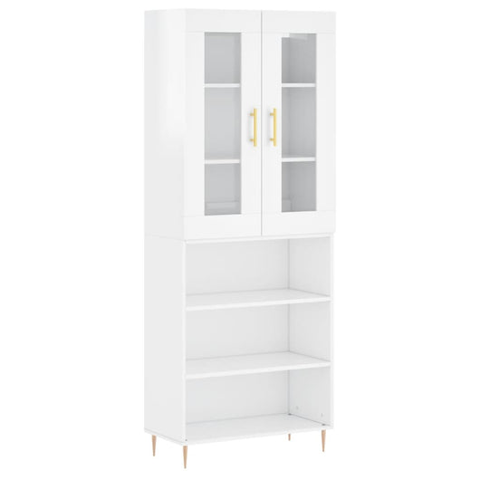 Credenza Bianco Lucido 69,5x34x180 cm in Legno Multistrato 3198715