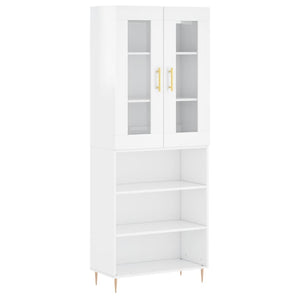 Credenza Bianco Lucido 69,5x34x180 cm in Legno Multistratocod mxl 78033