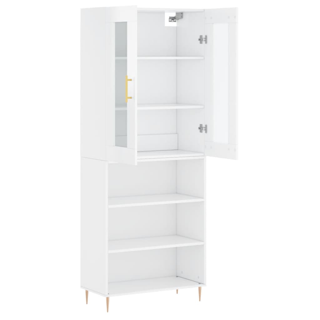 Credenza Bianco Lucido 69,5x34x180 cm in Legno Multistrato 3198715