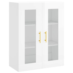 Credenza Bianco Lucido 69,5x34x180 cm in Legno Multistrato 3198715