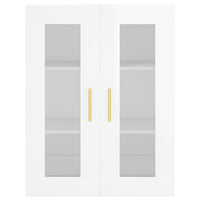 Credenza Bianco Lucido 69,5x34x180 cm in Legno Multistrato 3198715