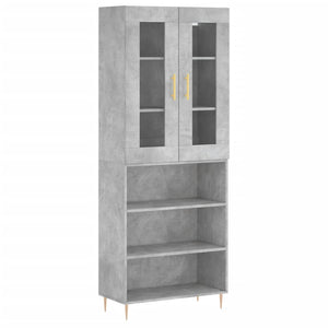 Credenza Grigio Cemento 69,5x34x180 cm in Legno Multistrato 3198717