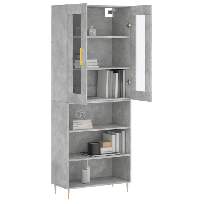 Credenza Grigio Cemento 69,5x34x180 cm in Legno Multistrato 3198717