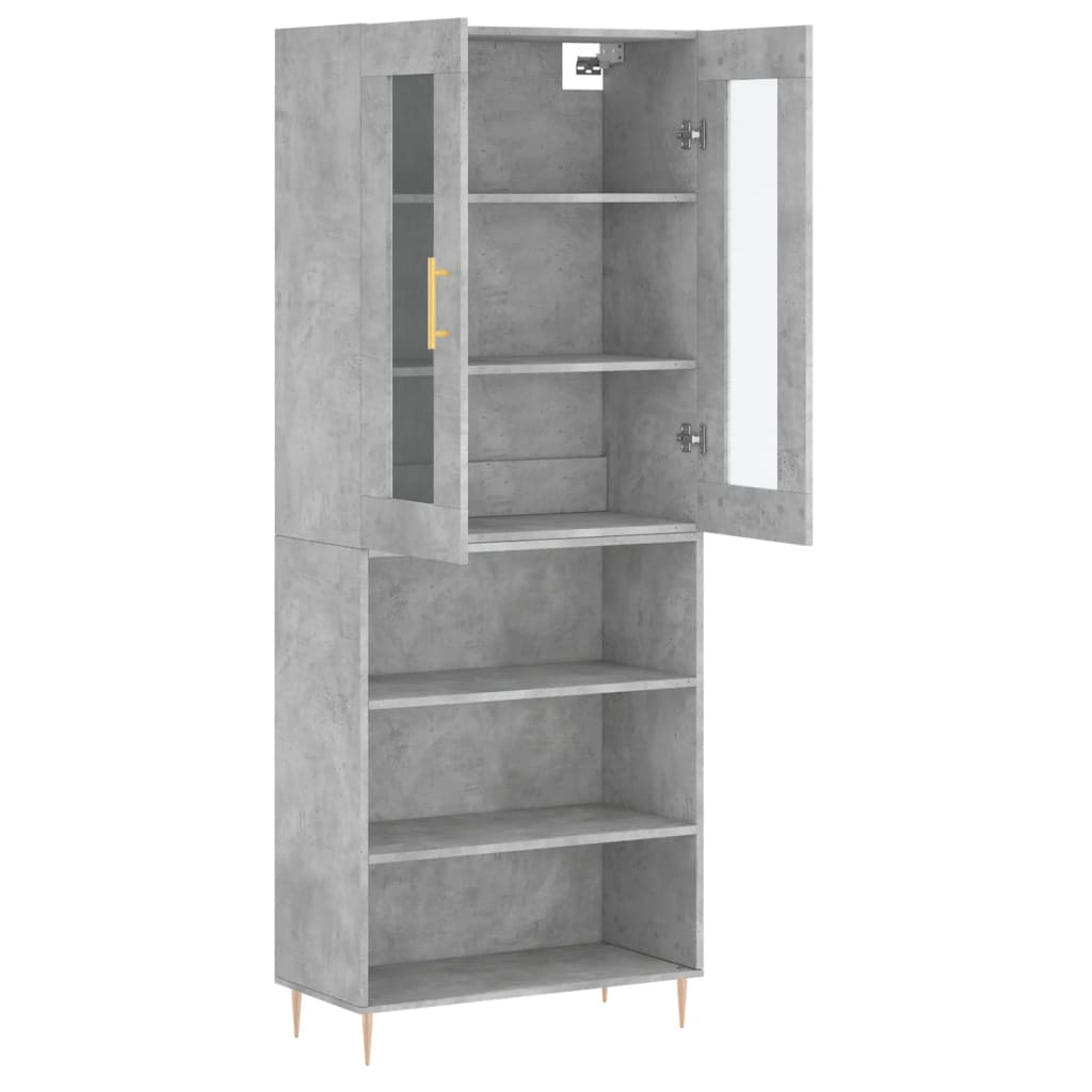 Credenza Grigio Cemento 69,5x34x180 cm in Legno Multistrato 3198717