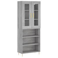 vidaXL Credenza Grigio Sonoma 69,5x34x180 cm in Legno Multistrato