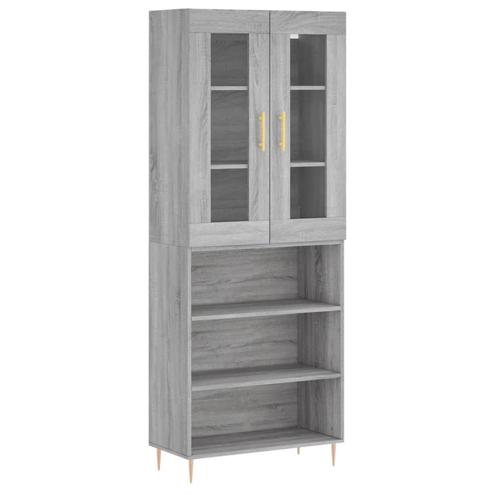 vidaXL Credenza Grigio Sonoma 69,5x34x180 cm in Legno Multistrato