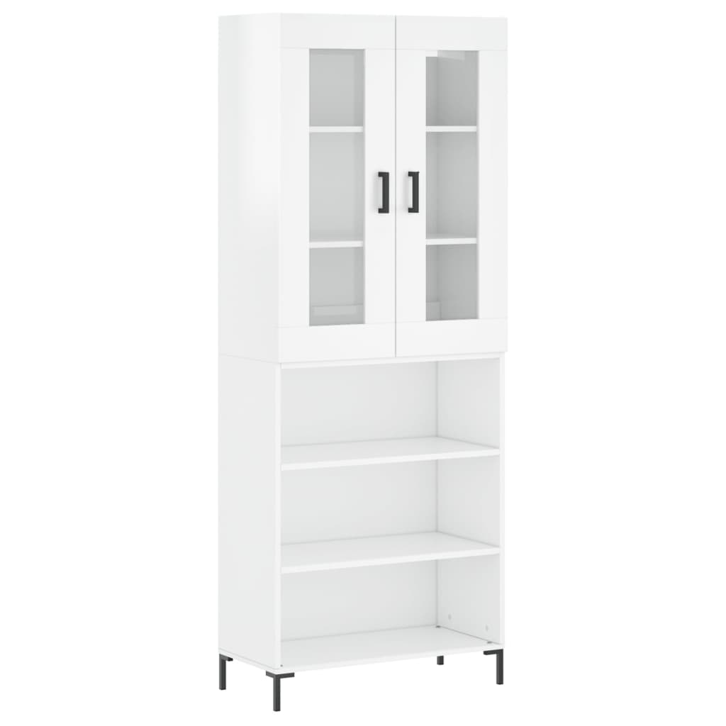Credenza Bianco Lucido 69,5x34x180 cm in Legno Multistrato 3198723