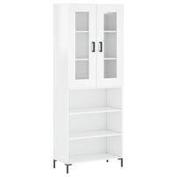 Credenza Bianco Lucido 69,5x34x180 cm in Legno Multistrato 3198723