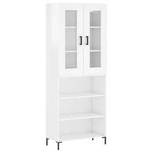Credenza Bianco Lucido 69,5x34x180 cm in Legno Multistrato 3198723