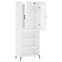 Credenza Bianco Lucido 69,5x34x180 cm in Legno Multistrato 3198723