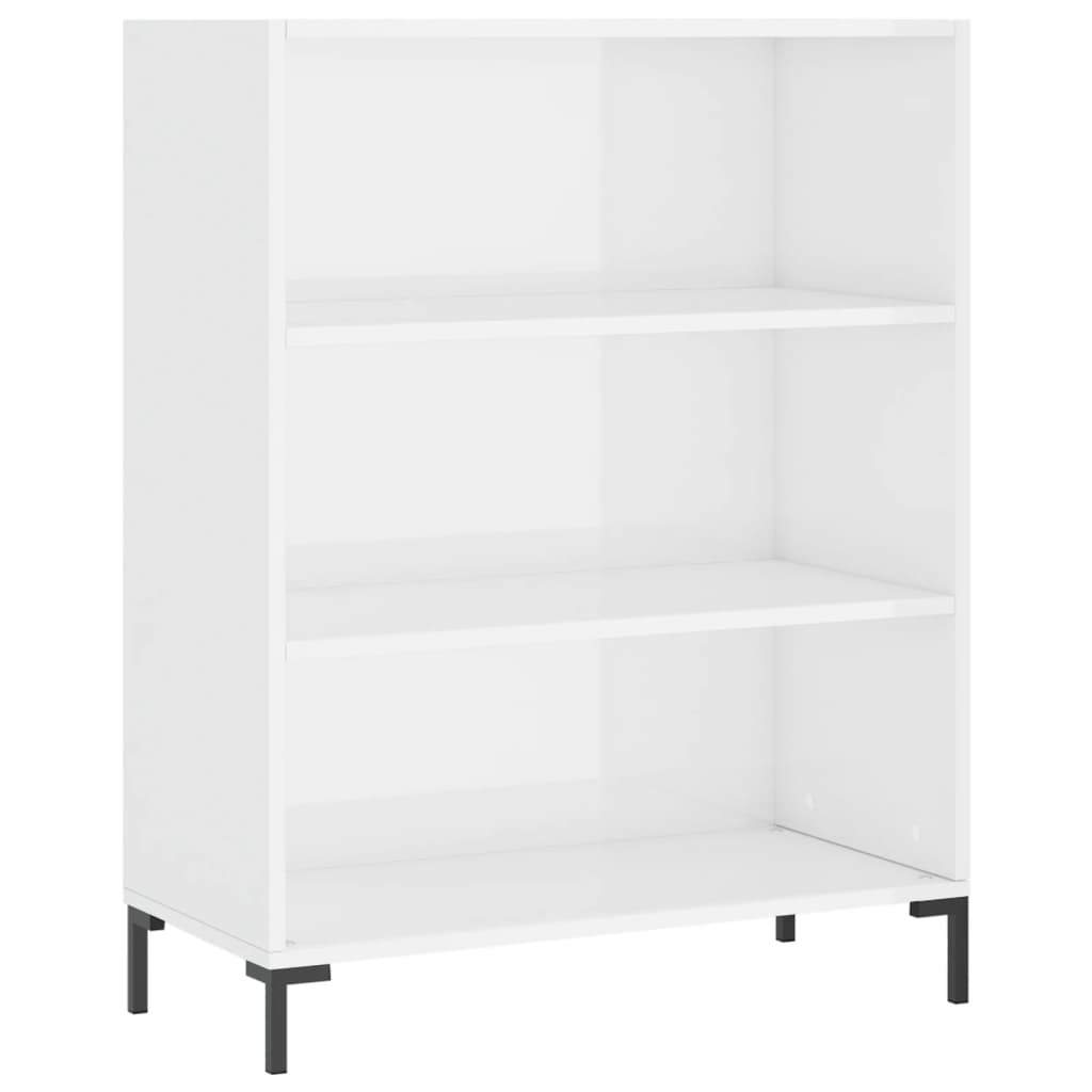 Credenza Bianco Lucido 69,5x34x180 cm in Legno Multistrato 3198723