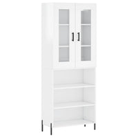 Credenza Bianco Lucido 69,5x34x180 cm in Legno Multistrato 3198731