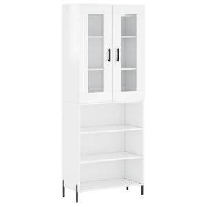 Credenza Bianco Lucido 69,5x34x180 cm in Legno Multistrato 3198731