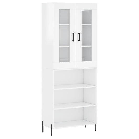Credenza Bianco Lucido 69,5x34x180 cm in Legno Multistrato 3198731
