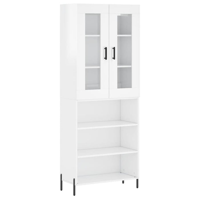 Credenza Bianco Lucido 69,5x34x180 cm in Legno Multistrato 3198731