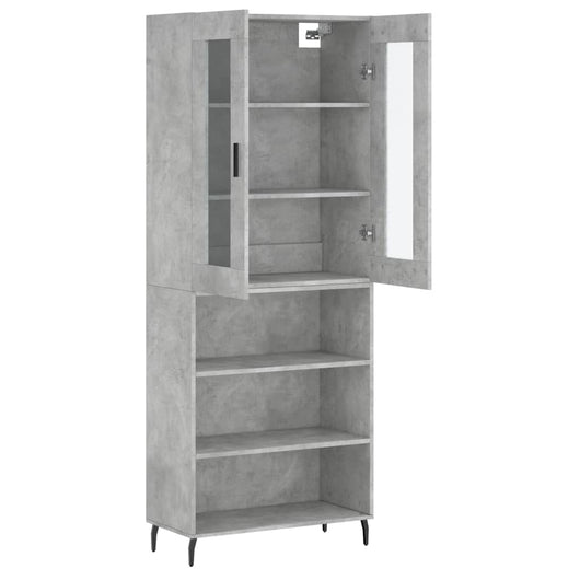 Credenza cassettiera cassettiera mobile contenitore organizer cucina soggiorno soggiorno alto 69,5 x 34 x 180 cm derivati ​​del legno grigio 02_0034641