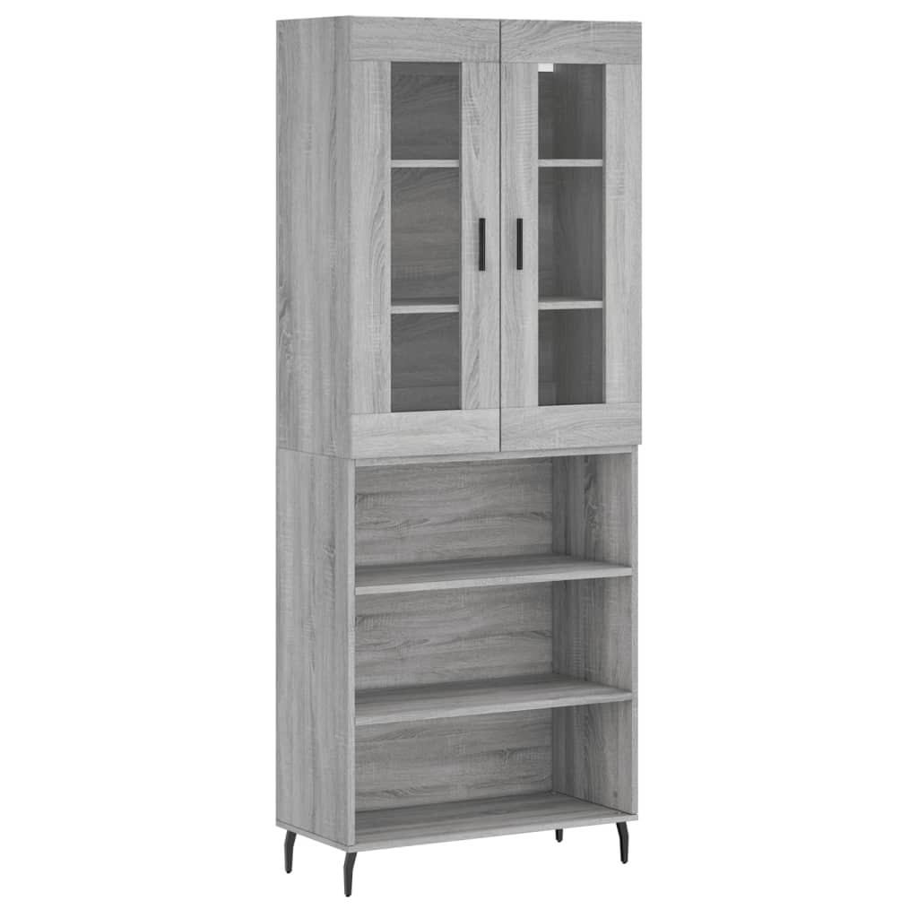 Credenza Grigio Sonoma 69,5x34x180 cm in Legno Multistrato 3198743